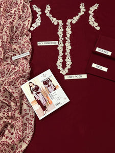 Women Unstitched Embroidered 3pc Suit