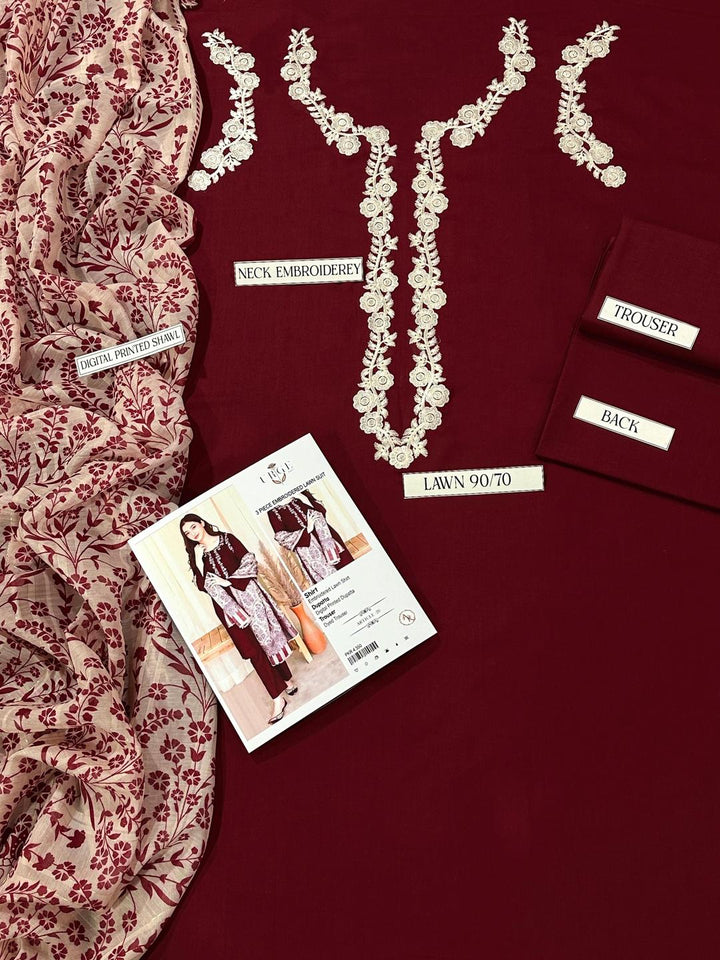 Women Unstitched Embroidered 3pc Suit