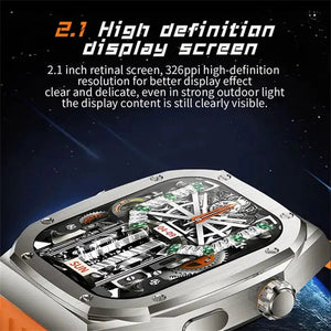 Z79 Max Armour Smart Watch – 2.1" IPS Display, Bluetooth Call, AI Voice Assistant, Compass, Heart Rate & Sports Tracking – Black