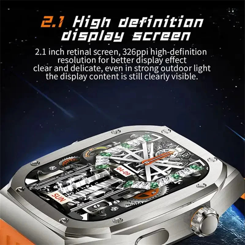 Z79 Max Armour Smart Watch – 2.1" IPS Display, Bluetooth Call, AI Voice Assistant, Compass, Heart Rate & Sports Tracking – Black