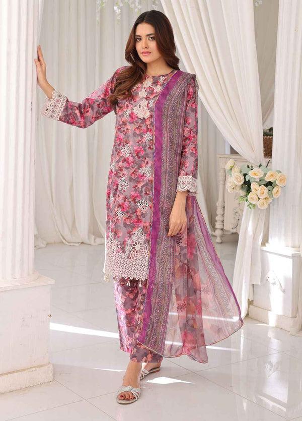 3 Pcs Women's Unstitched Printed Suit