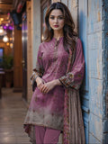 3 Pcs Women's Unstitched Embroidered & prented Suit