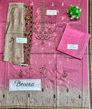 3 Pcs Women's Unstitched Embroidered & prented Suit